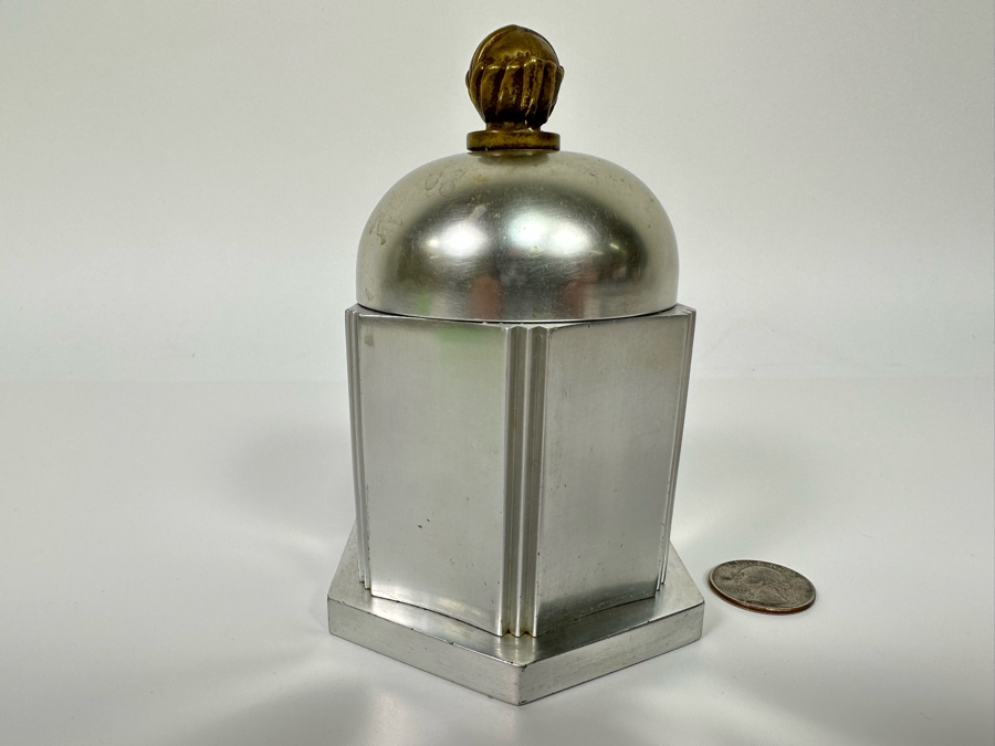 Lurelle Guild (1898-1985) For Kensington Vintage Art Deco Machine Age Aluminum Cigarette Box 3.5W X 4.5H [Photo 5]