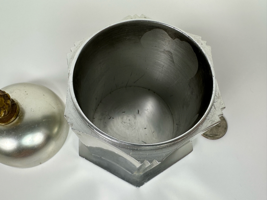 Lurelle Guild (1898-1985) For Kensington Vintage Art Deco Machine Age Aluminum Cigarette Box 3.5W X 4.5H [Photo 7]