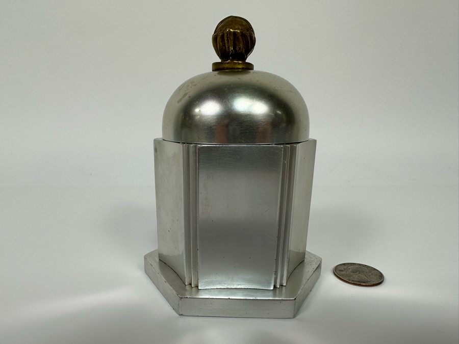 Lurelle Guild (1898-1985) For Kensington Vintage Art Deco Machine Age Aluminum Cigarette Box 3.5W X 4.5H [Photo 3]