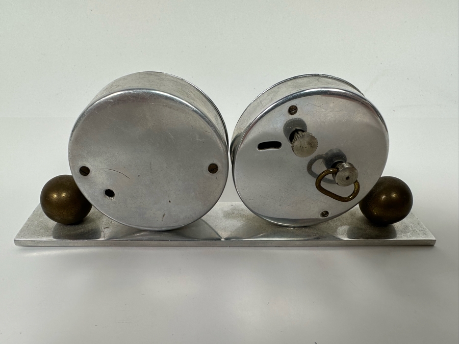 Vintage Art Deco Desk Clock (Not Working) And Weather Barometer Originally Owned By Joan Crawford (Client Did Makeup For Joan Crawford And She Gifted It Directly To Client) 6W X 1D X 2H [Photo 6]