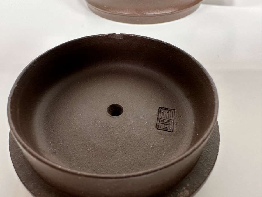 (3) Signed Vintage Chinese Clay Teapots [Photo 12]