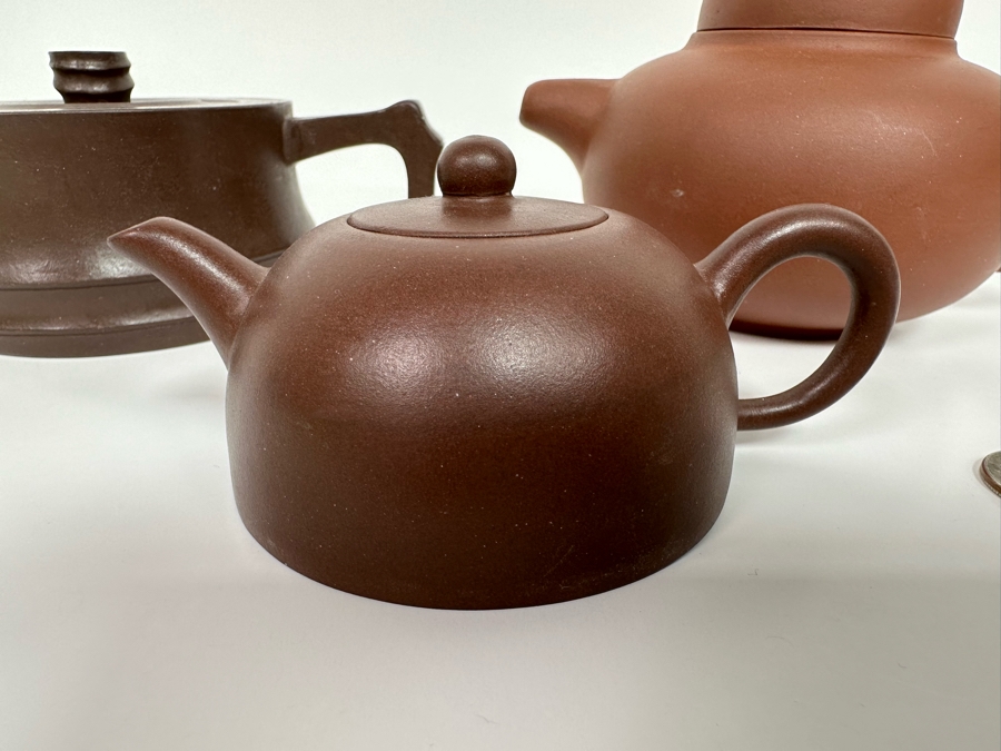 (3) Signed Vintage Chinese Clay Teapots [Photo 4]