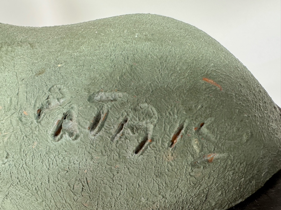 Original Vintage Art Deco Painted Terracotta Female Bust Sculpture Signed Patrik 15W X 5.5D X 14H [Photo 13]