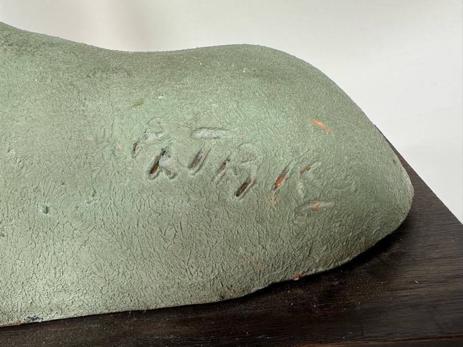 Original Vintage Art Deco Painted Terracotta Female Bust Sculpture Signed Patrik 15W X 5.5D X 14H [Photo 10]