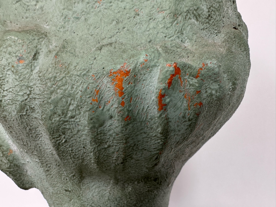 Original Vintage Art Deco Painted Terracotta Female Bust Sculpture Signed Patrik 15W X 5.5D X 14H [Photo 12]