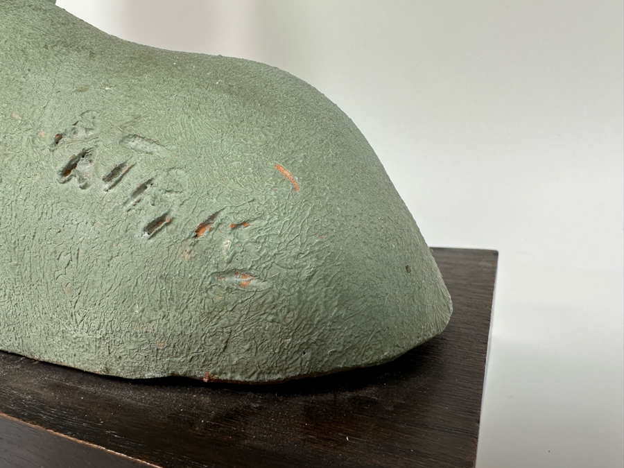 Original Vintage Art Deco Painted Terracotta Female Bust Sculpture Signed Patrik 15W X 5.5D X 14H [Photo 11]