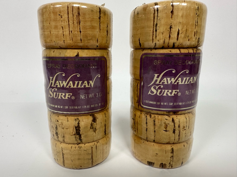 Rare Pair Of Vintage Sealed Hawaiian Surf Spray Deodorant 3oz Fishing Float Cork Packaging 5H [Photo 3]