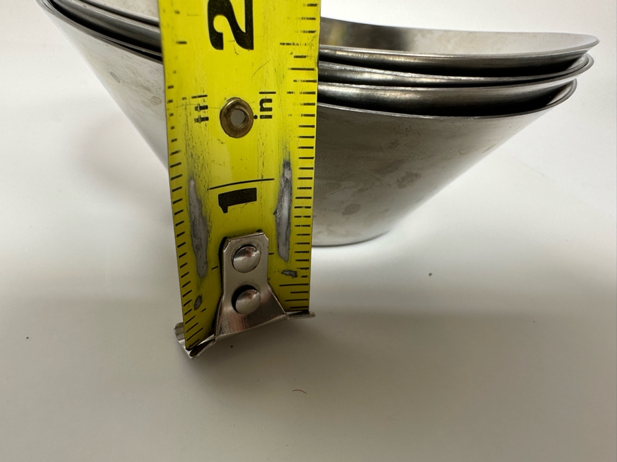 MG Denmark 18/8 Stainless Preferred Footed Serving Bowl 10.5W X 4H With Four Matching Salad Bowls 5W X 1.5H [Photo 18]