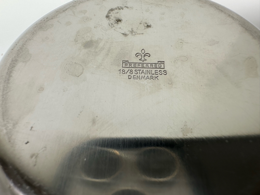 MG Denmark 18/8 Stainless Preferred Footed Serving Bowl 10.5W X 4H With Four Matching Salad Bowls 5W X 1.5H [Photo 14]