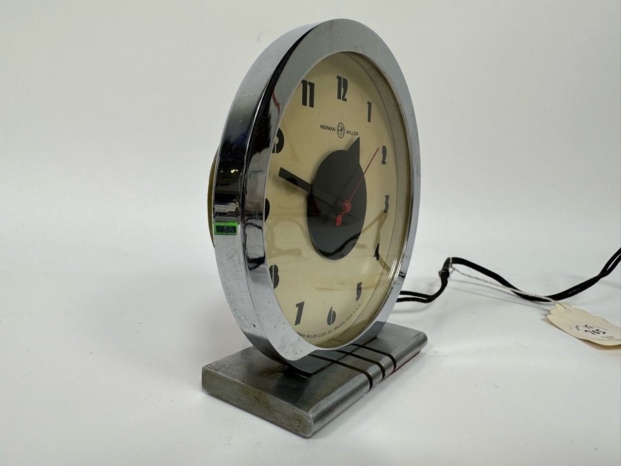 Gilbert Rohde For Herman Miller Original Chrome Art Deco Electric Alarm Clock Needs Servicing 6W X 3D X 6.25H [Photo 6]