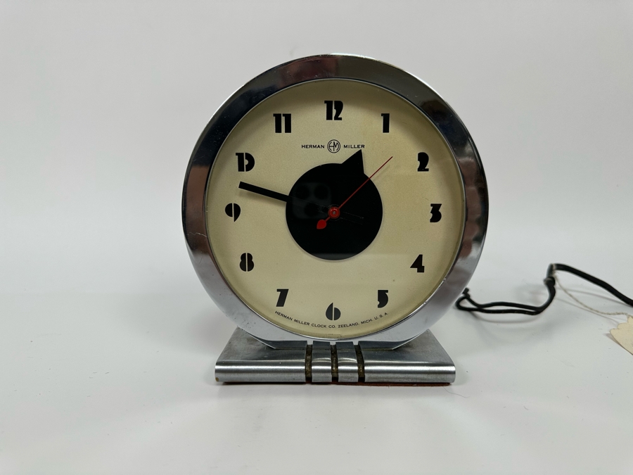 Gilbert Rohde For Herman Miller Original Chrome Art Deco Electric Alarm Clock Needs Servicing 6W X 3D X 6.25H [Photo 4]