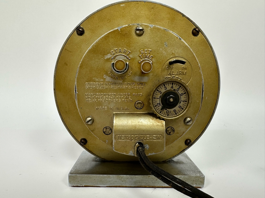 Gilbert Rohde For Herman Miller Original Chrome Art Deco Electric Alarm Clock Needs Servicing 6W X 3D X 6.25H [Photo 7]