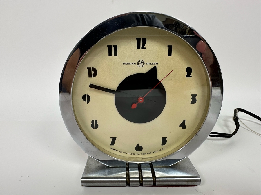 Gilbert Rohde For Herman Miller Original Chrome Art Deco Electric Alarm Clock Needs Servicing 6W X 3D X 6.25H [Photo 5]