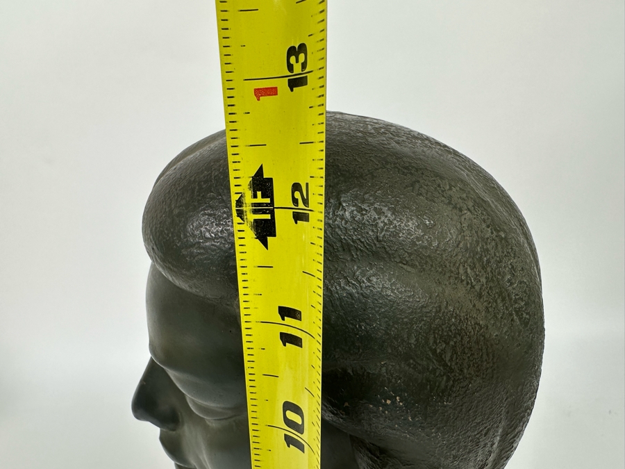 Vintage Art Deco Painted Cast Concrete Bust Sculpture With Back Light, Heavy 4.25W X 6D X 12H [Photo 18]