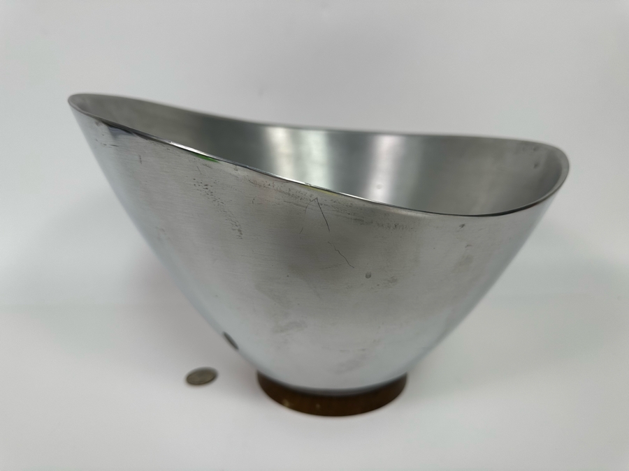 Vintage MCM B&B Remembrance Aluminum Salad Bowl 12.5W X 8.5H