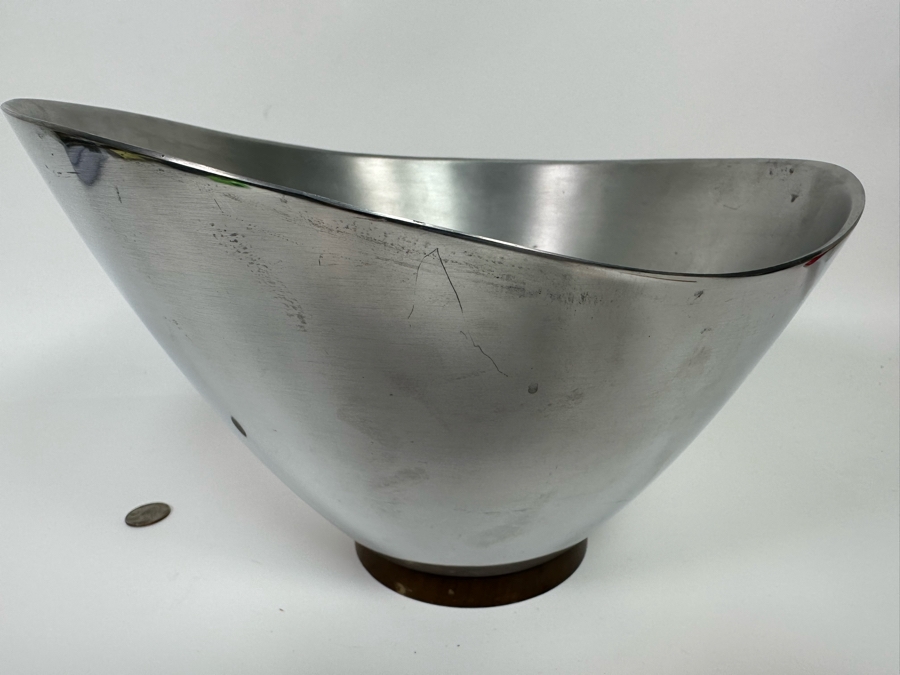 Vintage MCM B&B Remembrance Aluminum Salad Bowl 12.5W X 8.5H