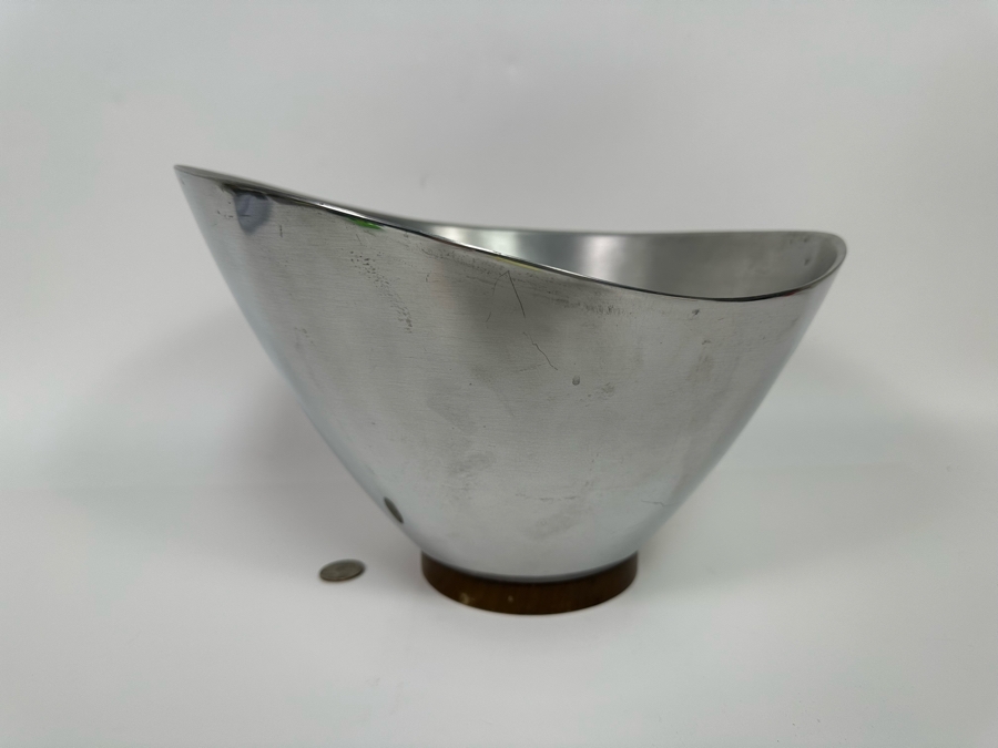 Vintage MCM B&B Remembrance Aluminum Salad Bowl 12.5W X 8.5H