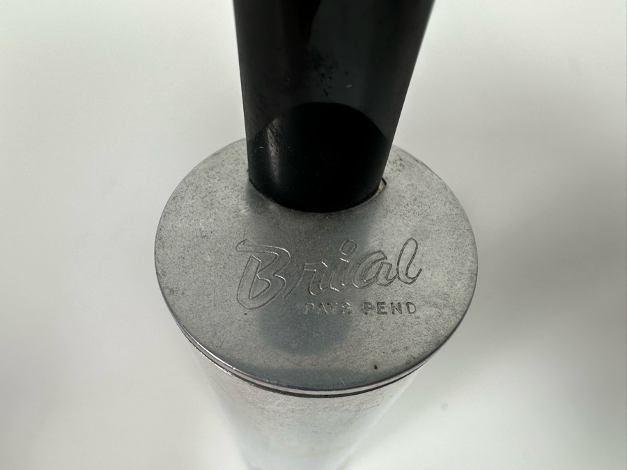 Vintage Dunhill Lucite Pipe Holder 4.25W X 3D X 1.75H With Pair Of Art Deco Machine Age Aluminum Smoking Pipes Brial [Photo 20]