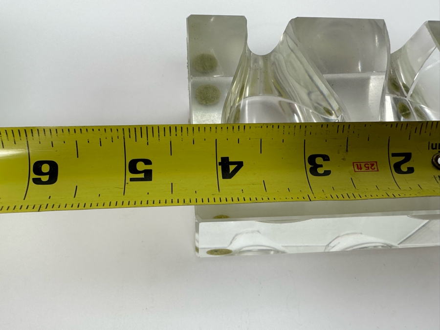 Vintage Dunhill Lucite Pipe Holder 4.25W X 3D X 1.75H With Pair Of Art Deco Machine Age Aluminum Smoking Pipes Brial [Photo 24]