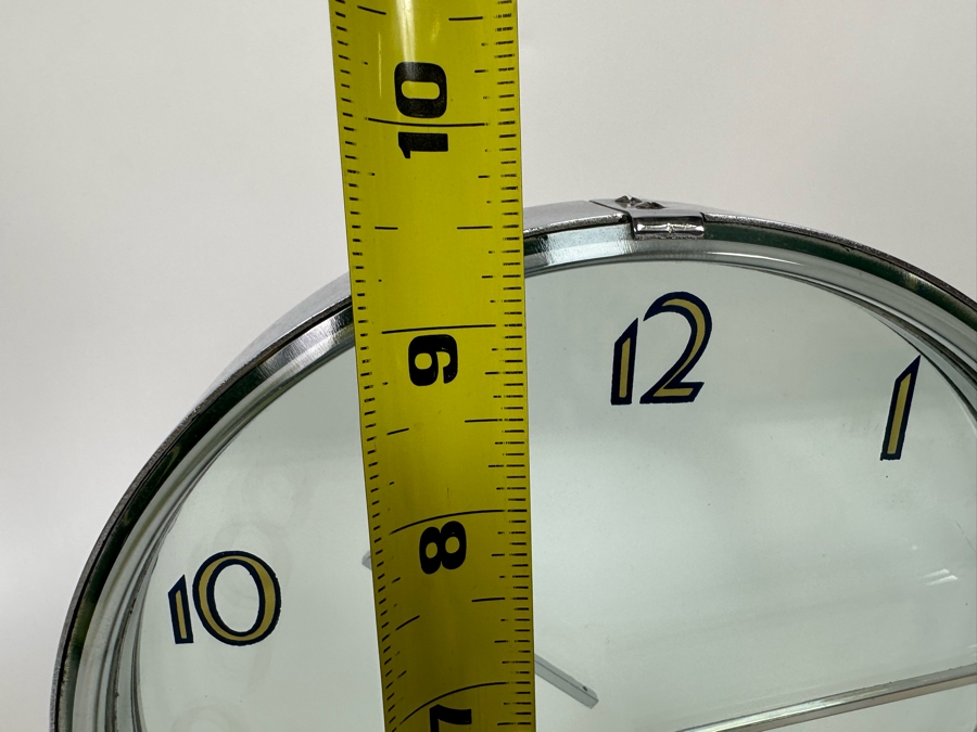 Vintage Art Deco Chrome Mystery Clock With Transparent Floating Hands By Etalage Reclame Corp Working Rare 7.25W X 2.5D X 9.5H [Photo 15]