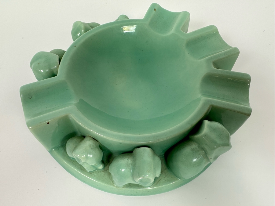 Vintage Royal Haeger USA Pottery Elephants Ashtray R566 7.5W X 1.75H Difficult To Find [Photo 9]