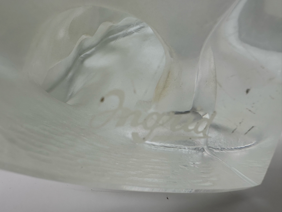 Vintage Art Deco Hoffman Frosted Bohemia Czechoslovakian Glass Female Bust Sculpture Signed Ingrid Made By Heinrich Hoffmann And Curt Schlevogt 6W X 3D X 8.5H [Photo 12]