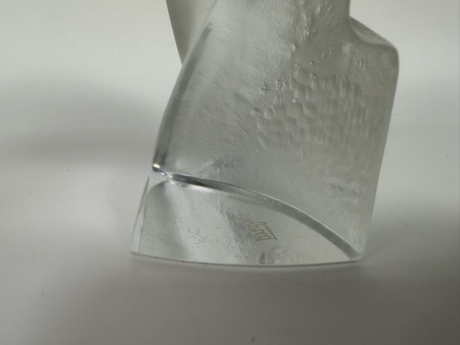 Vintage Art Deco Hoffman Frosted Bohemia Czechoslovakian Glass Female Bust Sculpture Signed Ingrid Made By Heinrich Hoffmann And Curt Schlevogt 6W X 3D X 8.5H [Photo 7]