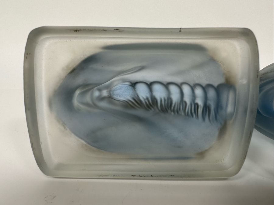 Pair Of Vintage Frosted Glass Horse Head Bookends 5W X 3D X 5.5H [Photo 7]