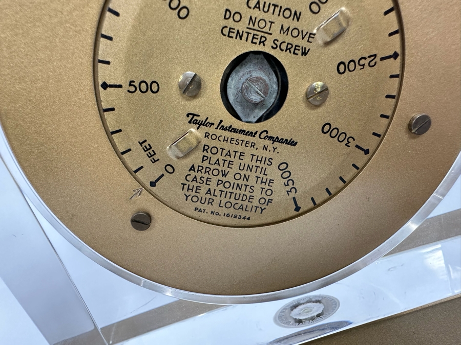 Vintage 1927 Art Deco Lucite Stormoguide Barometer Weather Station By Taylor Instruments Companies Rochester NY 7W X 3.5D X 6H [Photo 11]