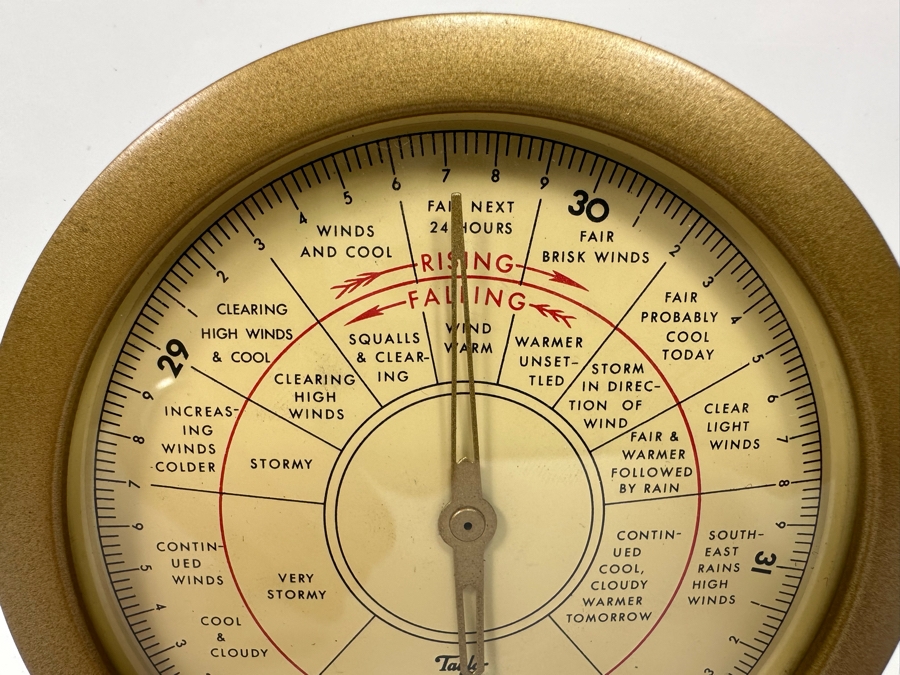 Vintage 1927 Art Deco Lucite Stormoguide Barometer Weather Station By Taylor Instruments Companies Rochester NY 7W X 3.5D X 6H [Photo 5]