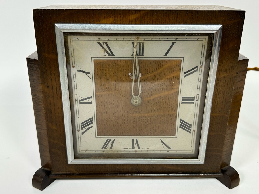 Vintage Art Deco Mantle Clock By Smiths English Clocks Needs Servicing 8.5W X 3D X 7H [Photo 3]