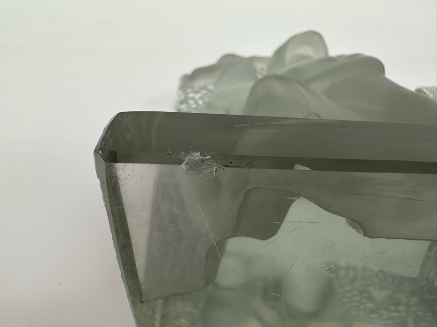 Vintage Art Deco Signed Carl Schmitz Verlys Frosted Glass Girl With Deer Bookends 5W X 3D X 6.5H [Photo 18]