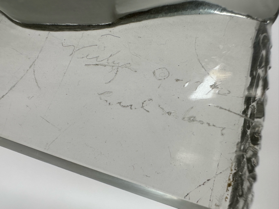 Vintage Art Deco Signed Carl Schmitz Verlys Frosted Glass Girl With Deer Bookends 5W X 3D X 6.5H [Photo 24]