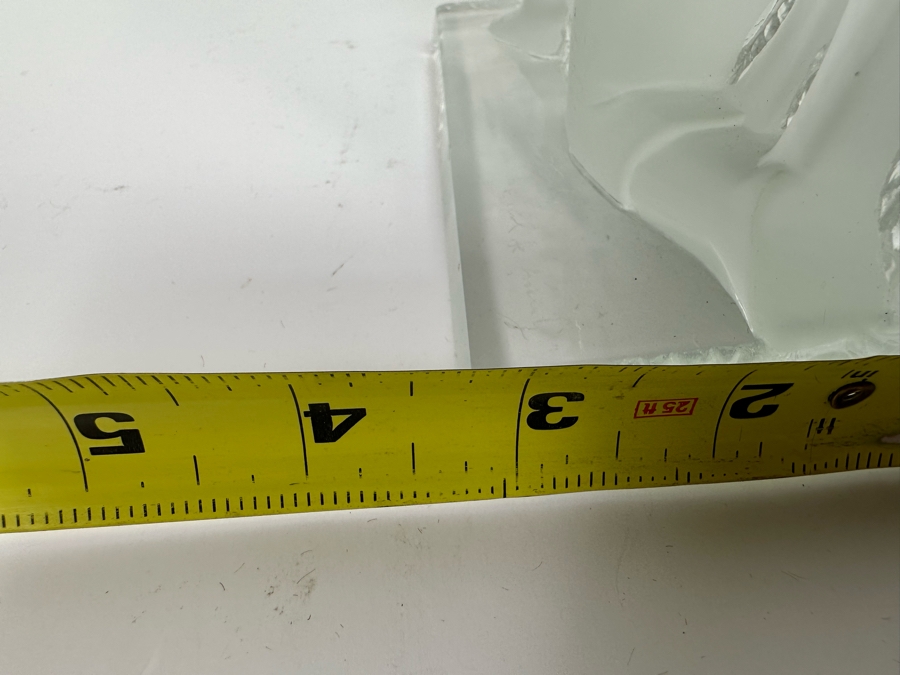 Vintage Art Deco Signed Carl Schmitz Verlys Frosted Glass Girl With Deer Bookends 5W X 3D X 6.5H [Photo 32]