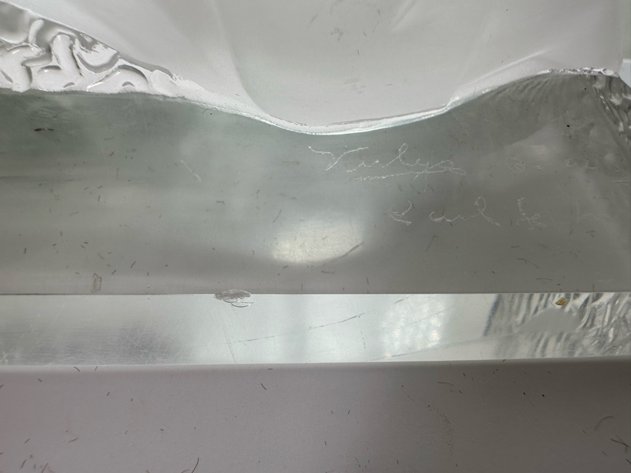 Vintage Art Deco Signed Carl Schmitz Verlys Frosted Glass Girl With Deer Bookends 5W X 3D X 6.5H [Photo 19]