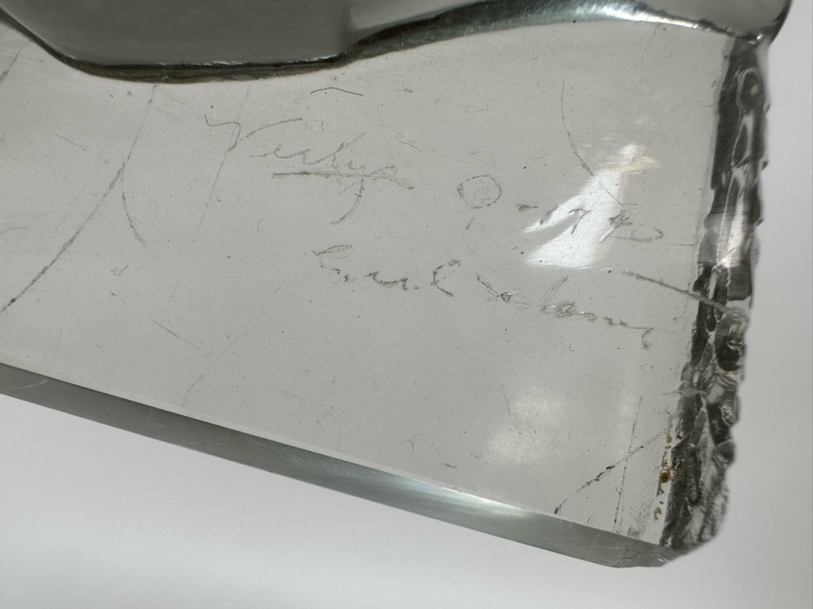 Vintage Art Deco Signed Carl Schmitz Verlys Frosted Glass Girl With Deer Bookends 5W X 3D X 6.5H [Photo 22]