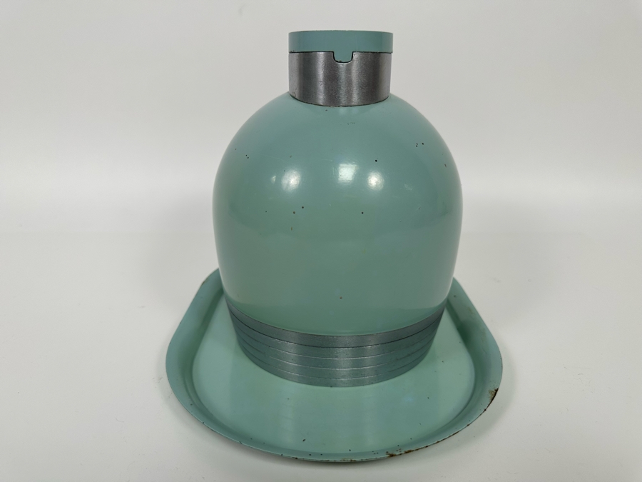 Henry Dreyfuss For Thermous Vintage Machine Age Art Deco Decanter 7W X 7.5H With Oval Tray 10.25 X 7.25 1930s [Photo 8]