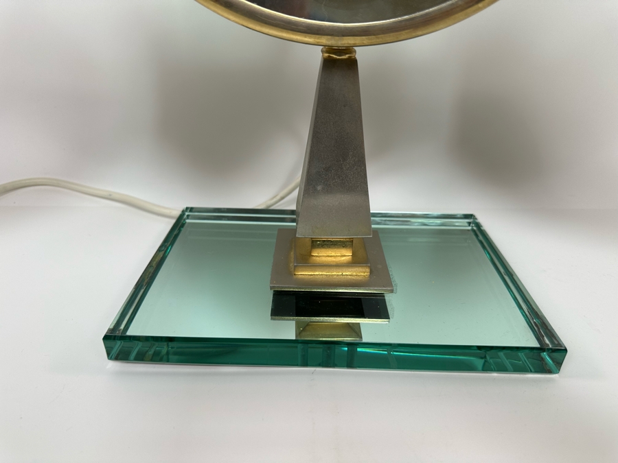 Vintage Art Deco Vanity Make Up Mirror Folding With Light And Electrical Receptacle By Mirophar BROT Paris France 10.5W X 6D X 15H [Photo 6]