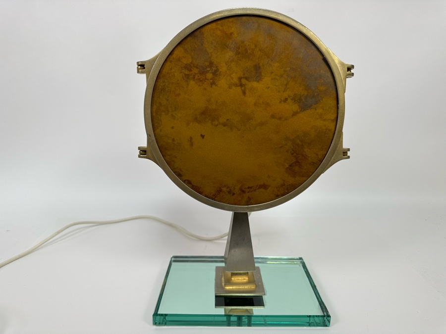 Vintage Art Deco Vanity Make Up Mirror Folding With Light And Electrical Receptacle By Mirophar BROT Paris France 10.5W X 6D X 15H [Photo 3]