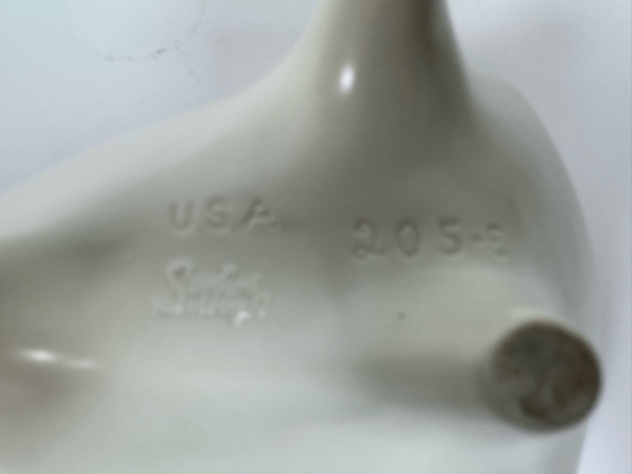 Vintage Mid-Century Modern Stanford Sebring O USA White Pottery Freeform Footed Bowl 10.5W X 6.5D X 4.5H [Photo 10]