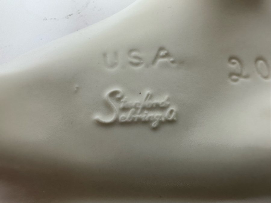 Vintage Mid-Century Modern Stanford Sebring O USA White Pottery Freeform Footed Bowl 10.5W X 6.5D X 4.5H [Photo 12]