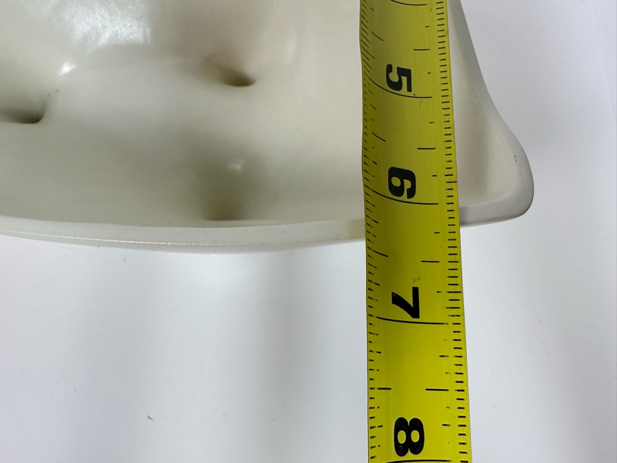 Vintage Mid-Century Modern Stanford Sebring O USA White Pottery Freeform Footed Bowl 10.5W X 6.5D X 4.5H [Photo 15]