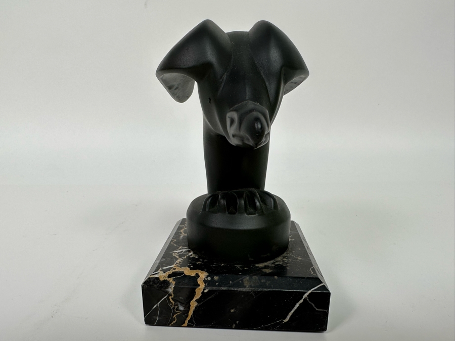 Vintage Art Deco Signed Janle Max Le Verrier Metal Mascot Eagle Sculpture Bookend On Marble Base 5W X 3D X 5H [Photo 7]