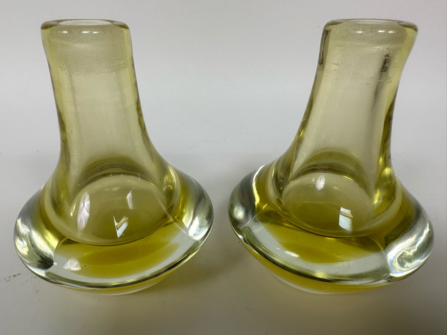 Vintage Italian Murano Glass Set Featuring Lidded Box And Pair Of Perfume Bottles With Broken Stoppers [Photo 13]