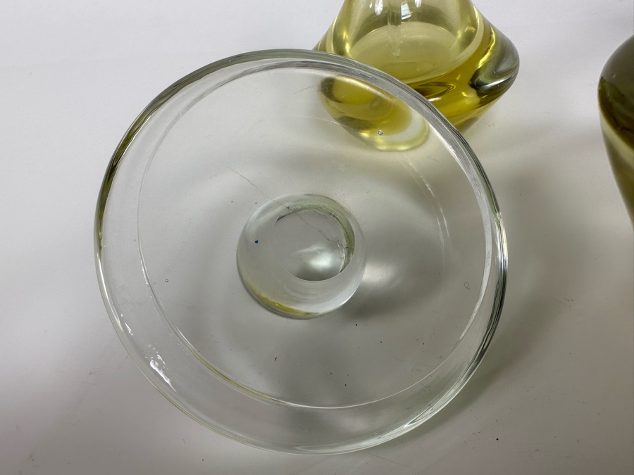 Vintage Italian Murano Glass Set Featuring Lidded Box And Pair Of Perfume Bottles With Broken Stoppers [Photo 6]