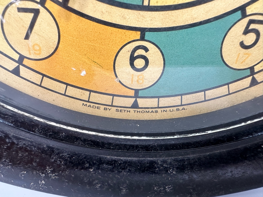 Vintage Ship's Clock By Seth Thomas USA Working With Key 10W X 3D [Photo 5]