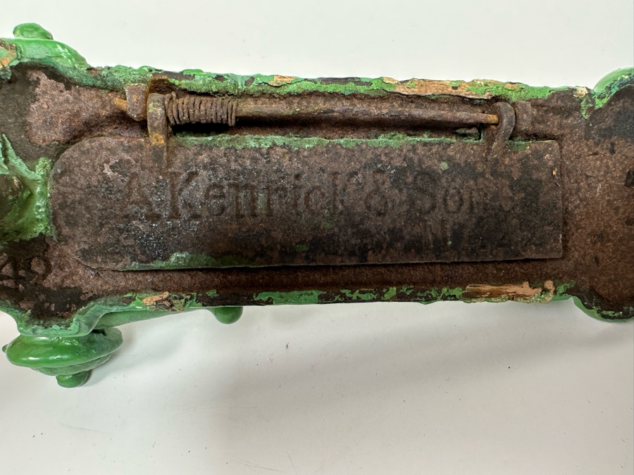 Antique Victorian Cast Iron A. Kenrick & Sons Door Knocker / Mailbox Slot 9.5W X 4D X 2H [Photo 12]