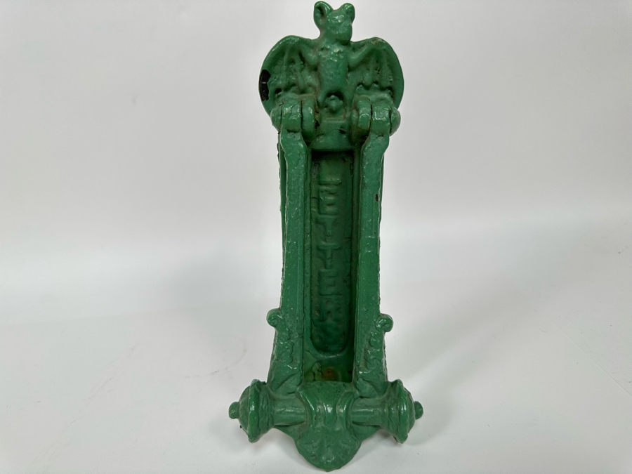 Antique Victorian Cast Iron A. Kenrick & Sons Door Knocker / Mailbox Slot 9.5W X 4D X 2H [Photo 6]