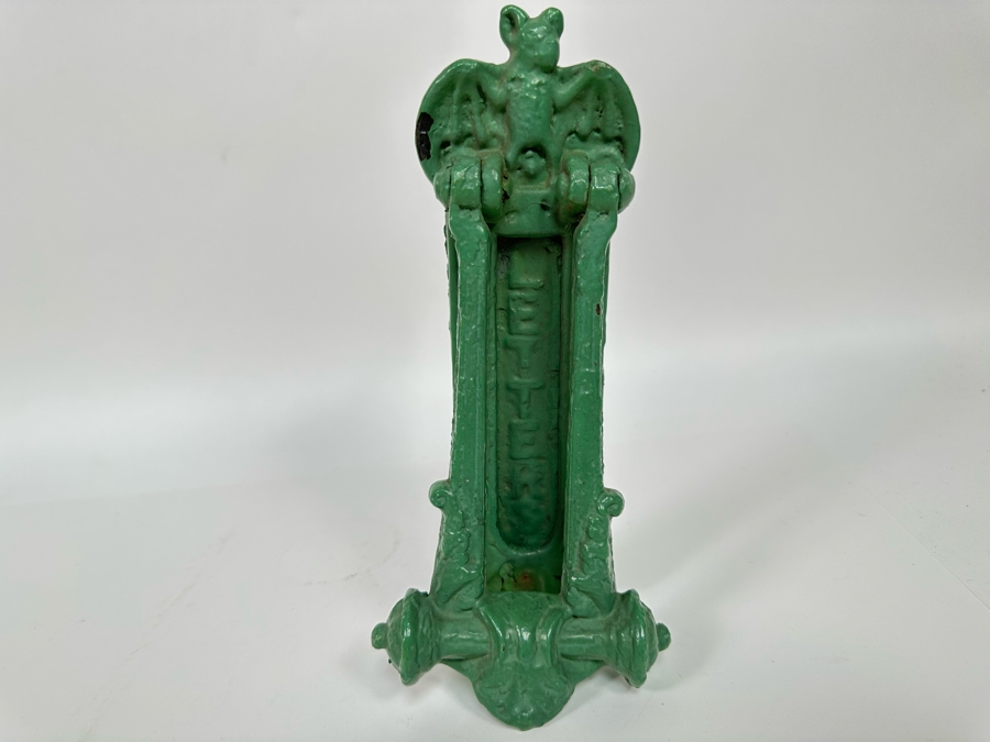 Antique Victorian Cast Iron A. Kenrick & Sons Door Knocker / Mailbox Slot 9.5W X 4D X 2H [Photo 3]