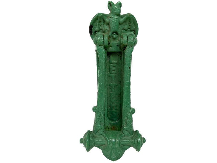 Antique Victorian Cast Iron A. Kenrick & Sons Door Knocker / Mailbox Slot 9.5W X 4D X 2H [Photo 1]